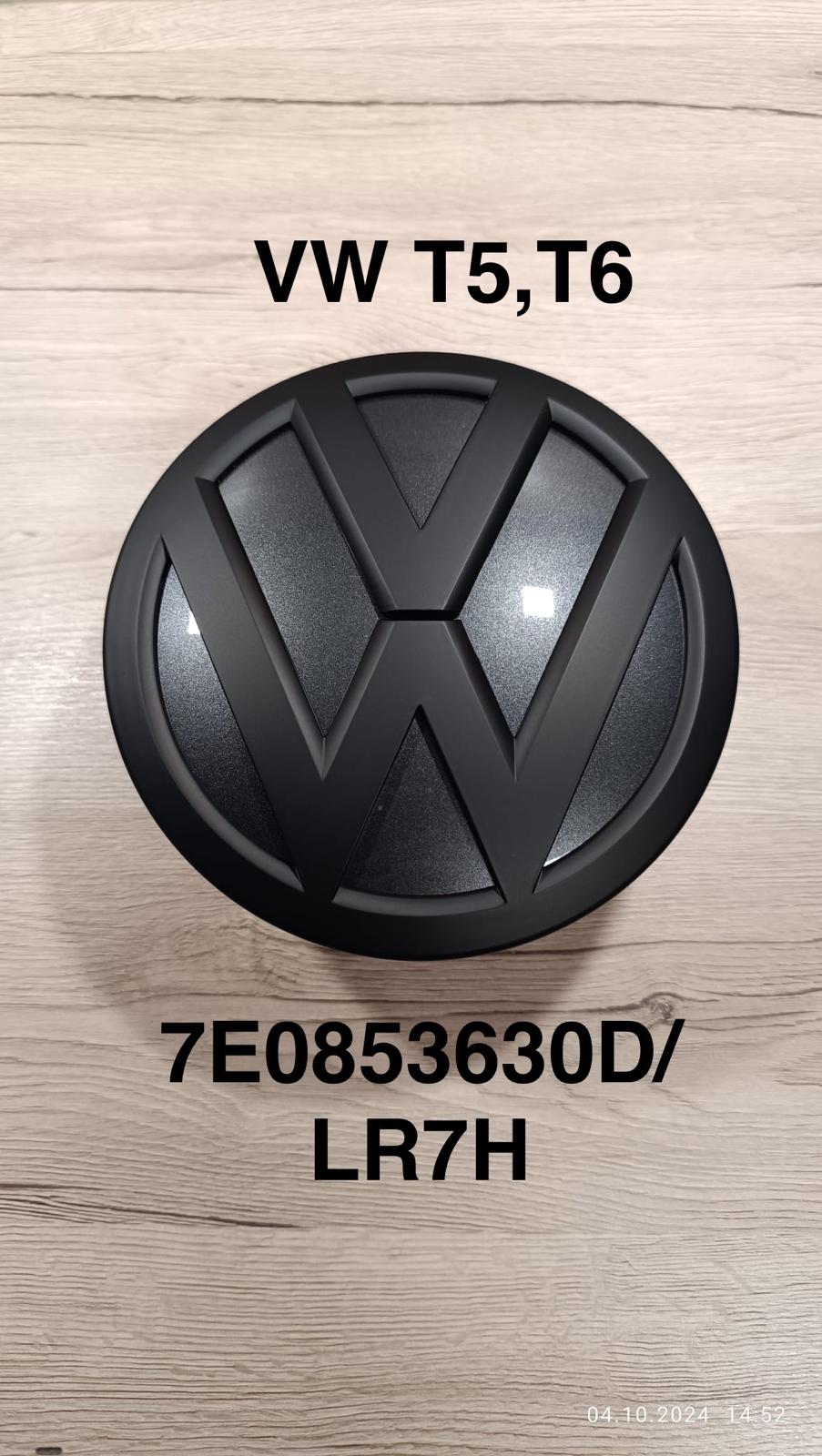 VW T5 T6 Emblem Logo Schwarz matt Indiumgrau
