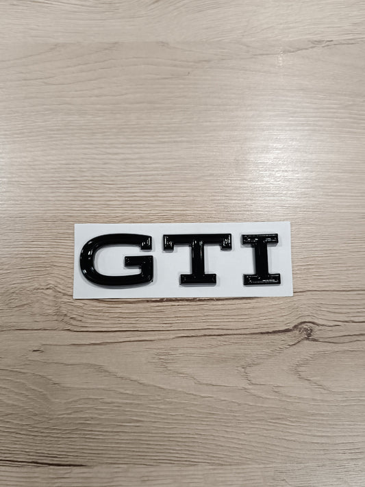 GTI Schriftzug Schwarz glänzend